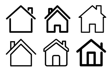 Obraz premium house icon set, house silhouette on white background