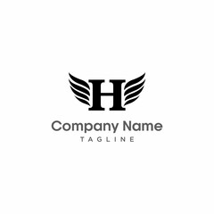vector logo initial H wings
