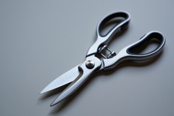Obraz premium Heavy duty kitchen shears with comfortable grip on light surface