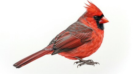 Detailed close-up portrait of a Northern Cardinal.