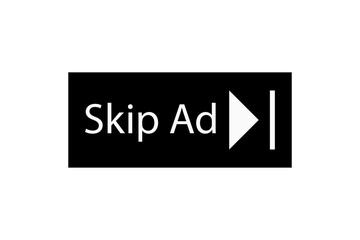 Skip ad button. Skip ads button, skip ad button, Skip ads button for website. Skip ads white transparent button.