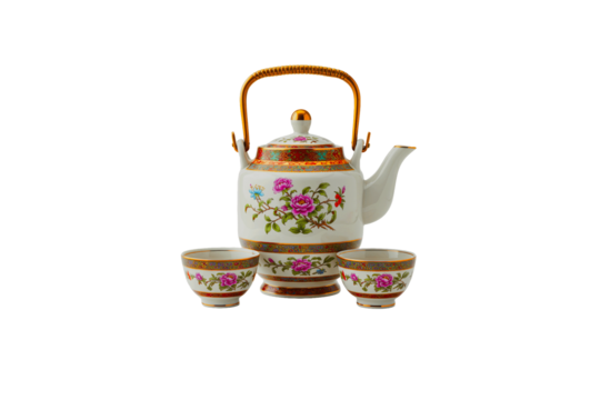Teapot set ,isolated on white background png
