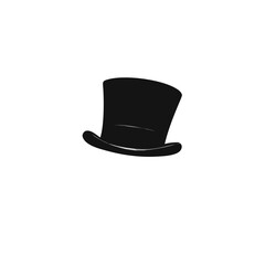 Cylinder hat flat vector icon isolated on white.
