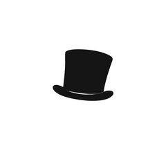 Cylinder hat flat vector icon isolated on white.

