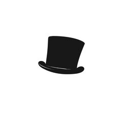 Cylinder hat flat vector icon isolated on white.
