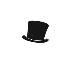 Cylinder hat flat vector icon isolated on white.
