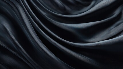 Dark Blue Silk Fabric Waves - Elegant Textile Texture for High - End Design