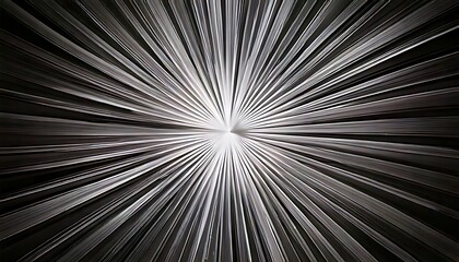 Monochromatic radial lines converge at a bright center, creating a starburst effect against a dark background