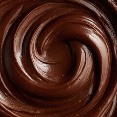 Close-up of rich chocolate pudding 111 with a smooth texture --