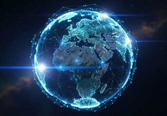 Digital Globe Representation with a Glowing Network of Connectivity