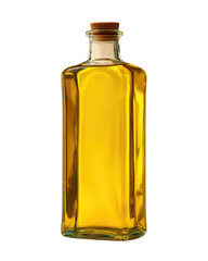 Rectangular Glass Bottle of Olive Oil on Transparent Background