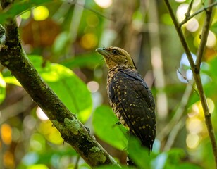 Bird perched on branch in forest (1)