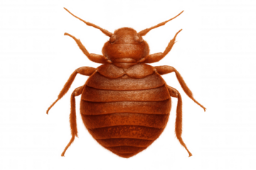 Realistic illustration of a bed bug isolated on transparent background, perfect for educational and informational purposes