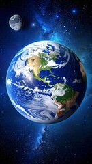 Naklejka premium Earth in a cosmic backdrop