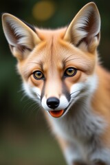 Fototapeta premium Close-up Portrait of a Red Fox with Open Mouth