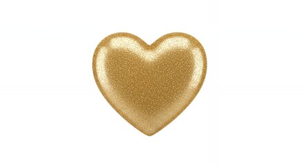 Obraz premium Gold Heart Shape Balloon Floating Isolated on White Background for Celebration and Romantic Events