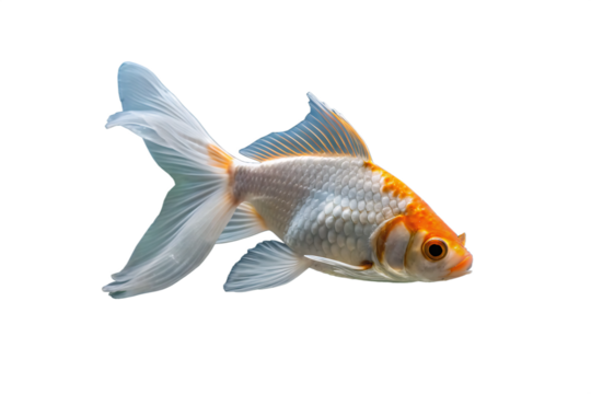 Ornamental fish Common goldfish, fish, animals, orange AI generated by PNG