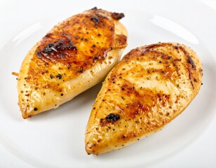 Grilled Chicken Breasts on White Plate