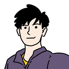 cartoon happy man looking at camera