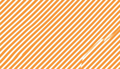 A vibrant pattern of diagonal orange and white stripes creates a dynamic and playful design.