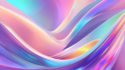 Iridescent Holographic Abstract Waves and Swirls