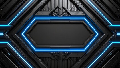 Obraz premium Abstract Futuristic Hexagon Background with Glowing Blue Lines.