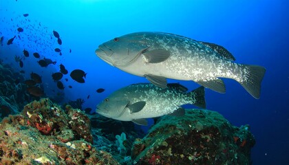 Fototapeta premium Two Fish Near Coral Reef.