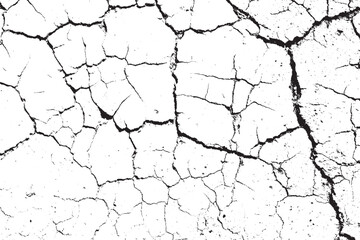 High Contrast Black and White Cracked Grunge Texture Background