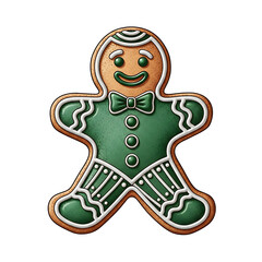 Fototapeta premium Gingerbread man cookie isolated on transparent background