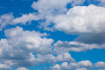 Beautiful fluffy cloud in blue sky sunny day, cloud for background