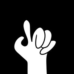 Fototapeta premium hand gesture icon on black