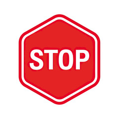 Red Octagonal Stop Sign with White Text
