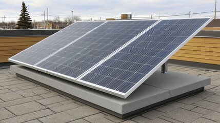 Flat roof mounted solar panels, providing sustainable energy solutions, maximizing space efficiency - commercial saving solar solar environmental