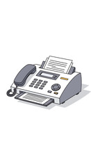 Gray and White Fax Machine with Documents