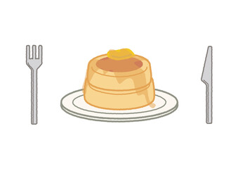 カフェメニュー イラスト パンケーキ