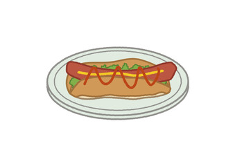 カフェメニュー イラスト ホットドッグ