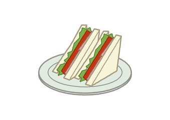 カフェメニュー イラスト サンドイッチ