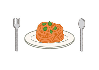 カフェメニュー イラスト パスタ