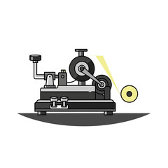Vintage Mechanical Printing Machine with Reels
