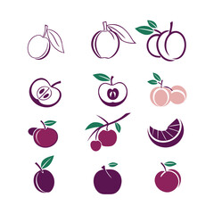 Plum logo vector template and symbol
