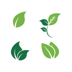 Green leaf logo vector template element symbol design
