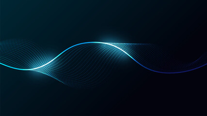 Futuristic Digital Wave with Luminous Neon Lines