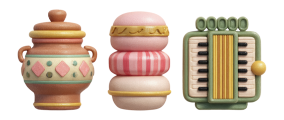 Colorful Isolated Objects on Transparent Background for Design Use