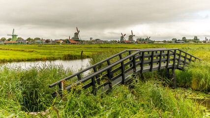 A real dutch windmill in Zaandam, Holland on august 20th 2025
