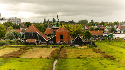 A real dutch windmill in Zaandam, Holland on august 20th 2025

