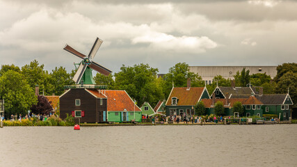 A real dutch windmill in Zaandam, Holland on august 20th 2025
