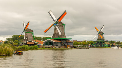 A real dutch windmill in Zaandam, Holland on august 20th 2025
