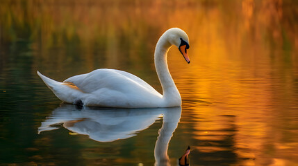 Fototapeta premium swan on the lake