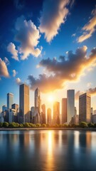 Obraz premium Sunny Skies Over Cityscape