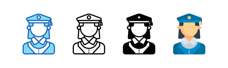 Academic Multiple Style Icon Set Collection. 